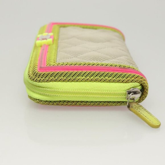 CHANEL Long Wallet Nylon Yellow CC Auth - Picture 9 of 14
